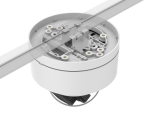 Tile-grid mount clamp attached to a T-bar above a dome camera in an installation example