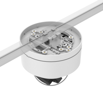 Tile-grid mount clamp attached to a T-bar above a dome camera in an installation example