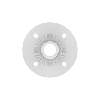 White ceiling mount flange with four fixing holes and a central opening