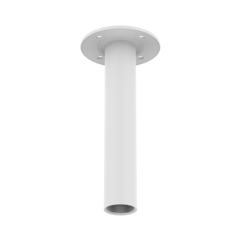 Hanwha SBP-300CMI Pendant Mount — Front Angle Hanwha SBP-300CMI pendant mount front angle showing its white pipe and ceiling flange