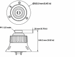 Install base CAD dimensions showing 163.9 mm diameter and 140.2 mm housing height