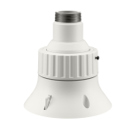 Hanwha SBP-303HF SFP base front view showing the aluminum housing and threaded coupling