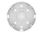 White ceiling mounting base interior with fixing holes and conduit openings