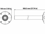 Pendant mount overall dimensions showing 180 mm base diameter and 958.5 mm total height