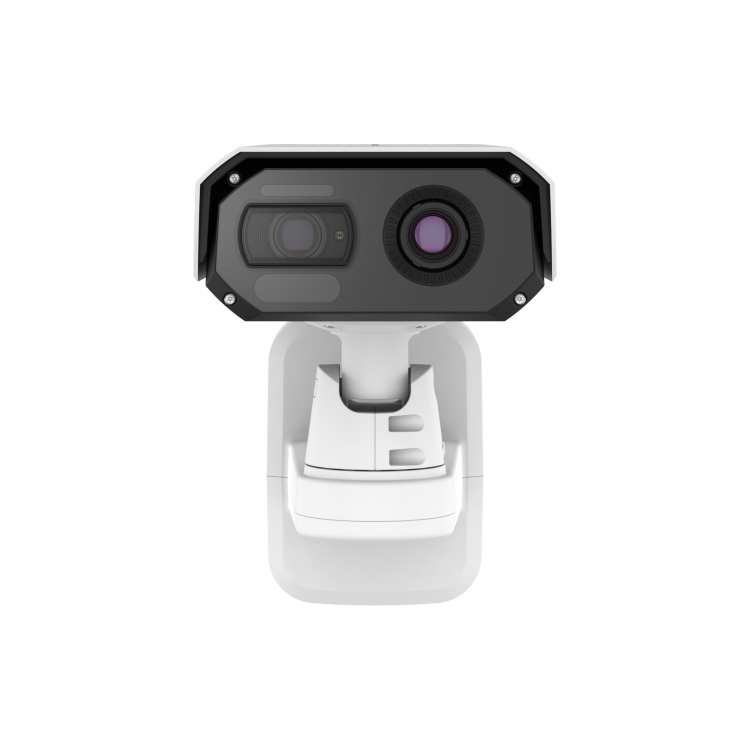 Hanwha TNM-C4940TD thermal camera front view showing thermal and visible-light lenses