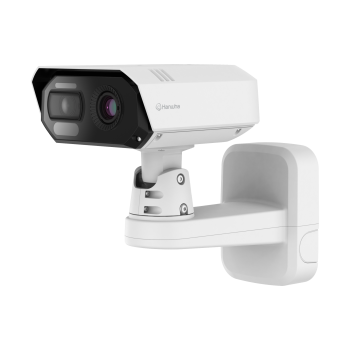 Hanwha TNM-C4940TD thermal camera left view with integrated wall mount