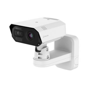 Hanwha TNM-C4940TD thermal camera with dual lenses and integrated wall mount