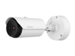 Hanwha TNO-L3030T thermal camera left view with wall-mount arm and base