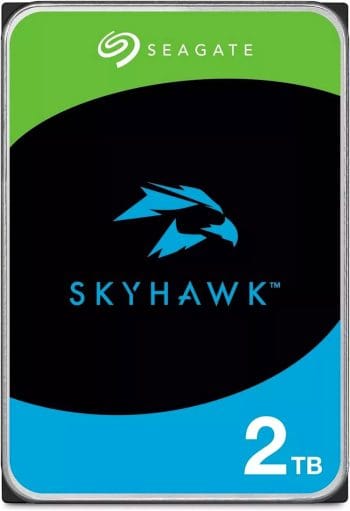 Upgrade your surveillance system with the Seagate SkyHawk ST2000VX017 2 TB hard drive. Designed for 24/7 recording, with ImagePerfect™ firmware and SkyHawk Health Management. 3 years Rescue Data Recovery Services included. Shop now at Collsam Distribution Front View.