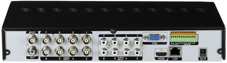 TVST-PVT-8M08 PVT-8M Series 8 Channel 8MP (4K/UHD) H.265 Pentabrid TVI, AHD, CVI, IP, 960H DVR System, 1 × SATA Back