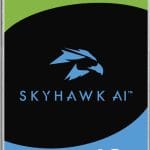 Seagate SkyHawk AI ST10000VE001 10 TB hard drive. Designed for video analytics and imaging, it's perfect for AI NVRs and DVRs Front View. Shop now at Collsam Distribution