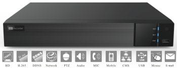 TVST-TD2704-N5A 4 Channel Pentabrid DVR System, H.265, 5Megapixel TVI, AHD, CVI, IP and Analog Camera No Hard Drive