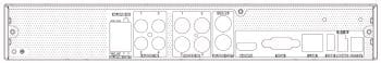 Tvst-TD2704-N5A 4 Channel Pentabrid DVR System, H.265, 5Megapixel TVI, AHD, CVI, IP and Analog Camera Back View