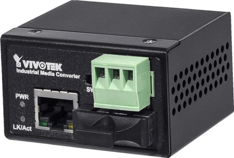 Vivotek AW-IHS-0201 Industrial Media Converter. Converts 10/100M to 100M SC, perfect for long distances and harsh environments.