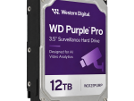 Western Digital WD121PURP 12TB WD Purple Pro surveillance hard drive left-side view