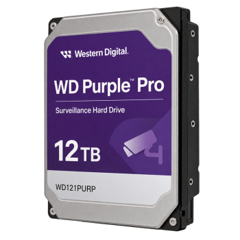 Western Digital WD121PURP 12TB WD Purple Pro surveillance hard drive right-side view