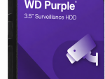 Western Digital WD64PURZ 6TB WD Purple hard drive left-angle view