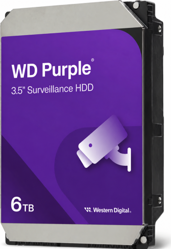Western Digital WD64PURZ 6TB WD Purple hard drive right-angle view