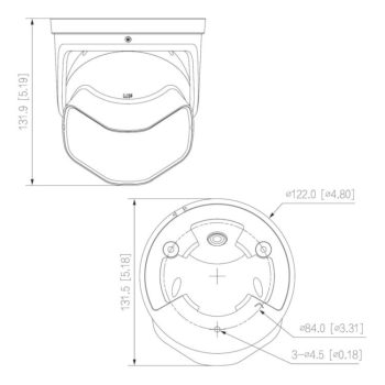Eyemax NCU-EP430-AW 8MP Outdoor Dual-Sensor ePoE Night Color Network Turret Camera. Featuring 140dB WDR, ONVIF compatibility, and advanced IVS analytic algorithms, this camera offers superior performance and protection. With WizMind AI Smart Dual Illuminators, 1300ft (396.24 m) IR range, and IP67 protection, it's the perfect choice for all your outdoor surveillance needs. Get yours now and experience the ultimate in security and peace of mind dimensions.
