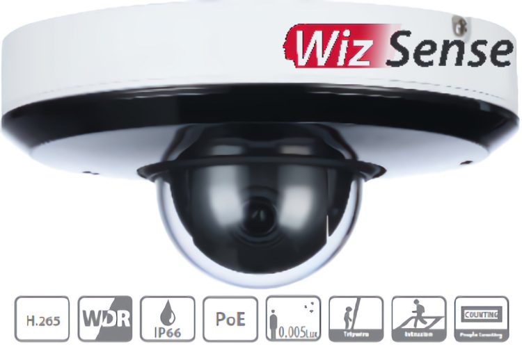 Eyemax IR-E4004, a 4MP PTZ camera with advanced features like SMD Plus, WizSense, and AI Series. Enjoy clear, detailed footage day and night with 50ft (15.24 m) IR range and Starlight technology. Perfect for outdoor use with IP66 and IK08 ratings.