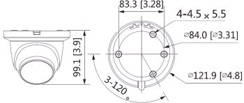 Eyemax NIU-E4142-W28A 4MP Starlight Turret Network Camera. With WizSense AI, H.265 codec, and intelligent detection, this camera offers high image definition and flexible coding for various environments. Plus, it's equipped with built-in IR LED and IP67 protection for reliable performance. Order now and experience advanced security features, Dimensions!
