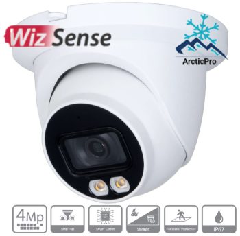 Eyemax NCU-E4322-W28 4MP Night Color Turret Camera. High image definition, low bit rate, and intelligent detection for any environment. IP67 protection and more.
