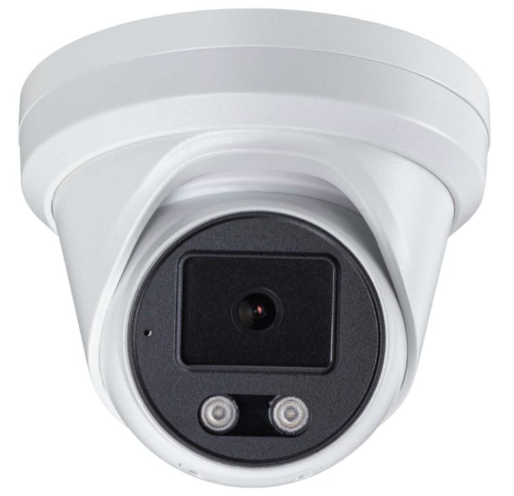 Upgrade your surveillance system with Eyemax NIU-D12210-AW36 12MP Dual-Light Night Color IP Turret. NDAA compliant, 82ft (24.99 m) IR range, and P2P support Front View.