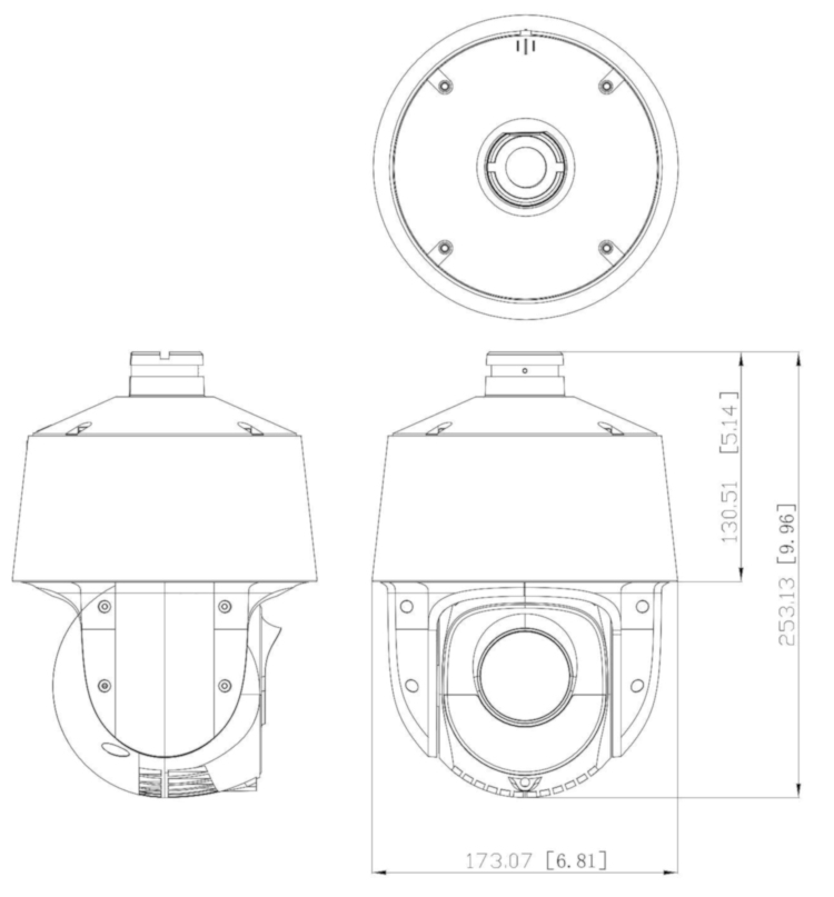 Eyemax NPT-IR-C4125 PTZ camera. Featuring 4Megapixel image sensor, 25x zoom, AI detection, and ONVIF compliance for top-notch security dimension.