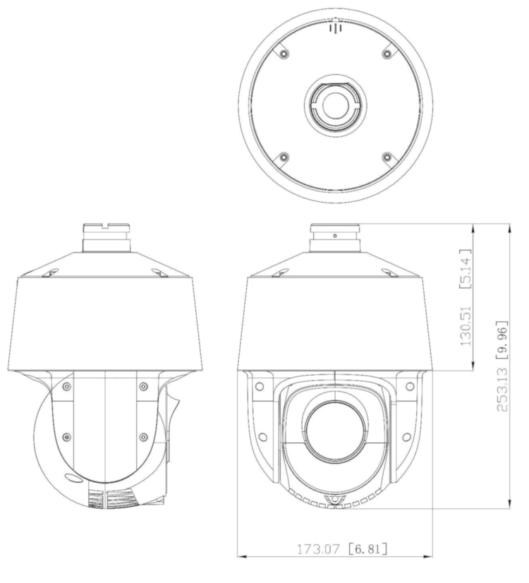 Eyemax NPT-IR-C8125 PTZ camera. With 4K images, 25x zoom, and advanced AI detection, it's perfect for small areas. Plus, its durable design and 24/7 operation make it a reliable choice dimension.
