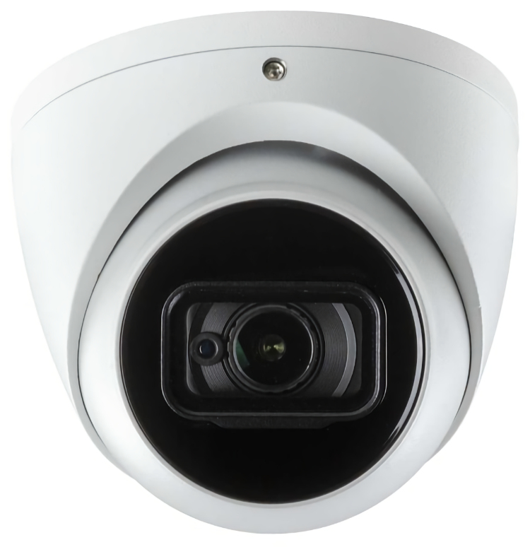 Upgrade your surveillance with Eyemax NIU-E4152-W28 4MP Outdoor IR Turret Camera. Featuring H.265+ encoding, True WDR, and advanced functions for enhanced security Front View.