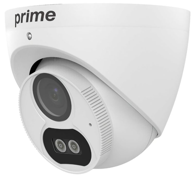 Enhance your security with the Prime TCU-RS2042-AW28 2Megapixel Night Color 4-In-1 Coax Turret Camera. NDAA compliant, 2.8 mm fixed lens, and 131.23 ft (40 m) IR distance Left View.