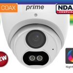 Upgrade your security with the Prime TCU RS5042-AW28 5Megapixel Night Color Coax Turret Camera. NDAA compliant, 131.23 ft (40 m) IR distance, and 3-axis construction for easy operation. Shop now!