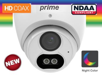 Upgrade your security with the Prime TCU RS5042-AW28 5Megapixel Night Color Coax Turret Camera. NDAA compliant, 131.23 ft (40 m) IR distance, and 3-axis construction for easy operation. Shop now!