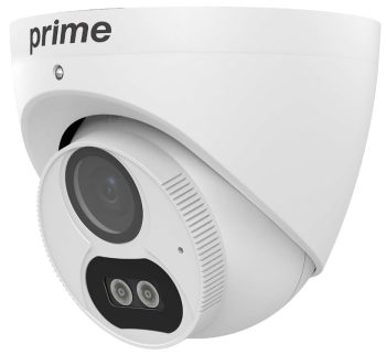 Upgrade your security with the Prime TCU RS5042-AW28 5Megapixel Night Color Coax Turret Camera. NDAA compliant, 131.23 ft (40 m) IR distance, and 3-axis construction for easy operation Left View.
