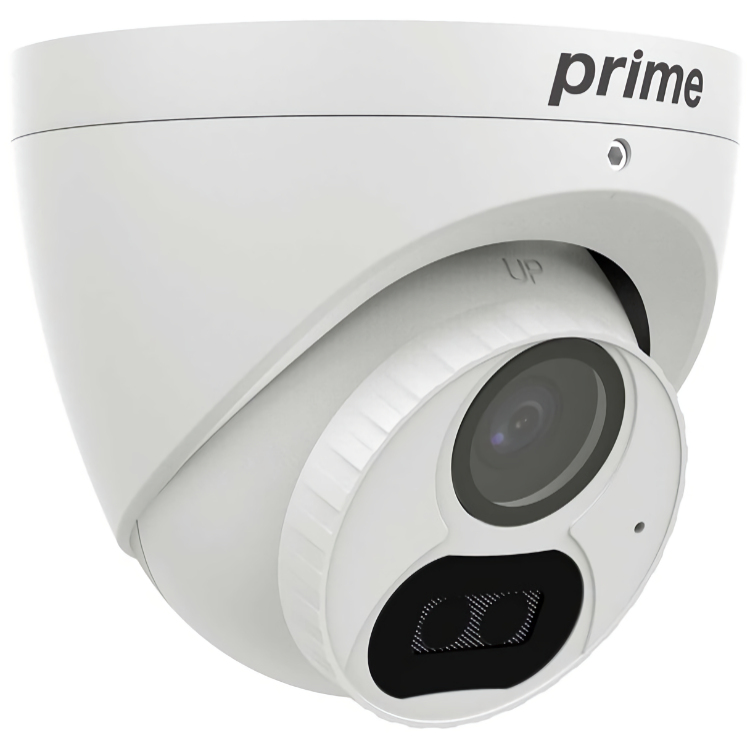 Enhance your security with the Prime TIU-RS5042-AW28 5Megapixel Starlight 4-In-1 Coax Turret Camera. NDAA compliant, 2.8 mm fixed lens, and 131.23 ft (40 m) IR distance Right View.
