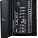 Ensure optimal performance for your CCTV setup with the TR-CU12VDC16P32A UNL Professional Power Supply. Designed for 4K cameras, 16 channels, 12VDC output, and advanced protection technology Side View.