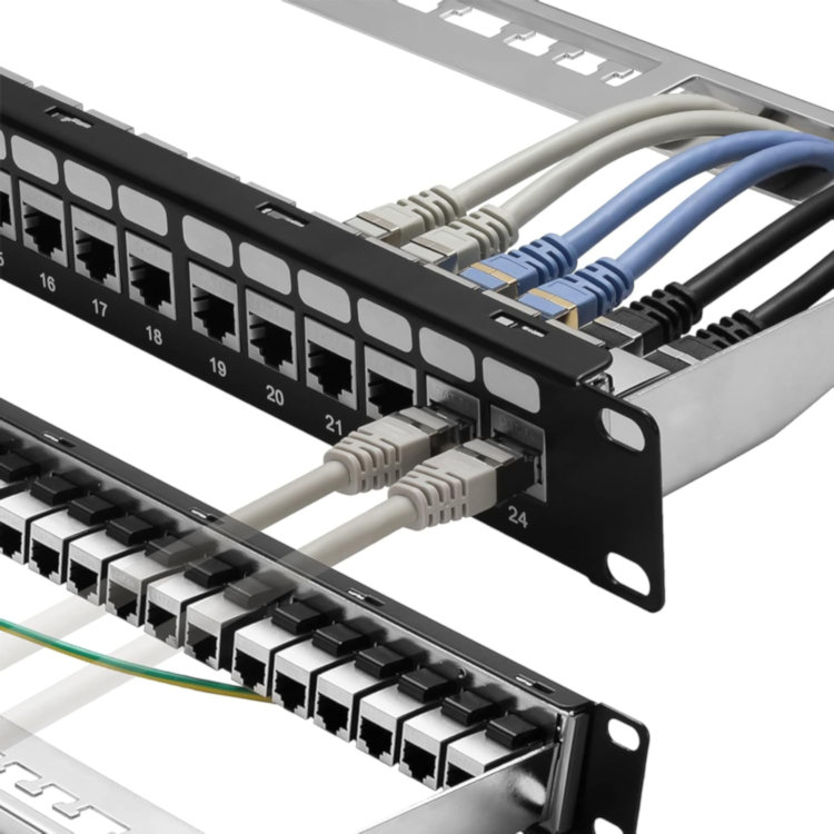The CN-PP-0P24A 19IN 1U 24 Port Patch Panel. No punch down tools needed, saving time and hassle. Easy coupler connections for future expansion.