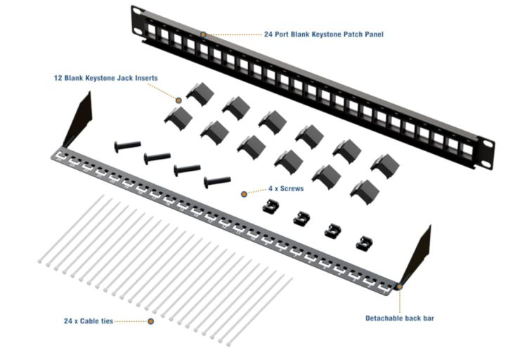 The CN-PP-0P24A 19IN 1U 24 Port Patch Panel. No punch down tools needed, saving time and hassle. Easy coupler connections for future expansion Contant.