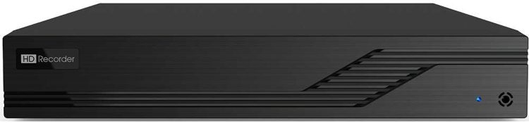 Upgrade your security system with ENS ED8004H5-BN2, a 4-channel, 5MP hybrid DVR with 4 analog and 2 IP camera inputs and efficient H.265 compression. It is NDAA compliant and perfect for homes, businesses, and government facilities Front View.