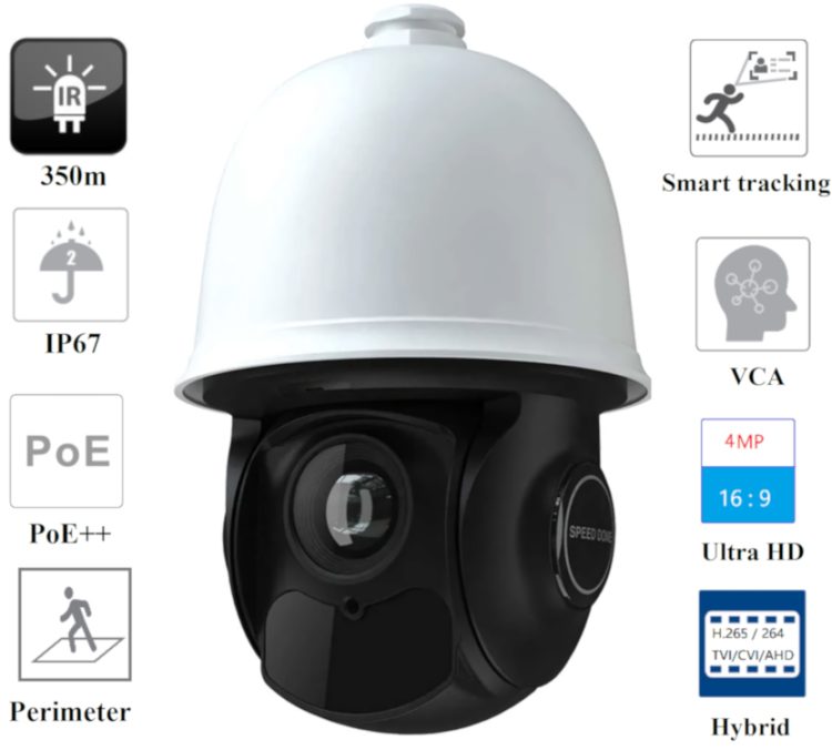 Upgrade your surveillance with the IP-5PT4IE3-40X PTZ camera. With 4MP resolution, 30X optical zoom, and advanced features like Smart Tracking and Starlight technology, it's perfect for any environment. Plus, it's IP67 rated for indoor and outdoor use. Order now!
