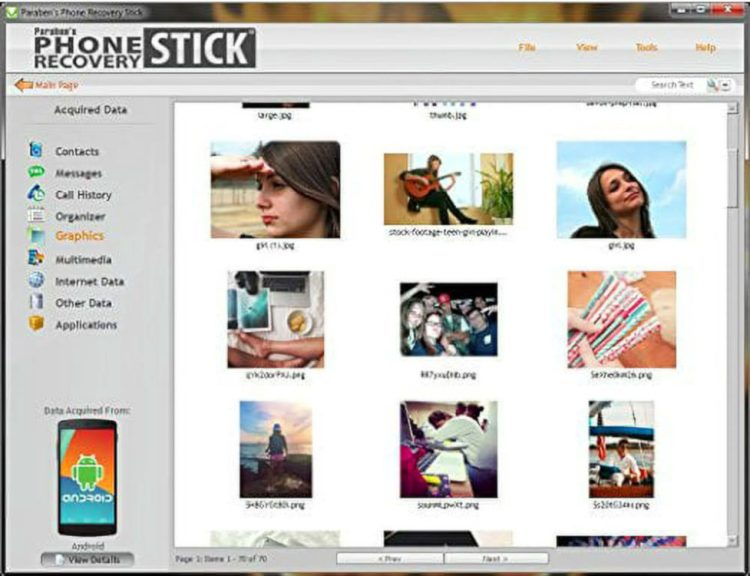 Recover deleted data from Android devices with the Phone Recovery Stick. Also analyze user data and search for evidence. Windows compatible Data Display.