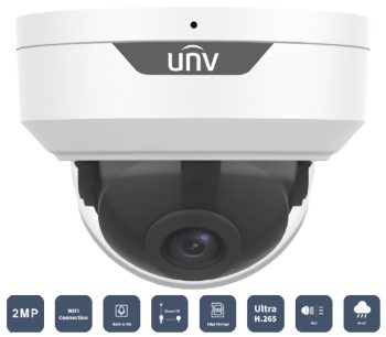 Upgrade your security with the Uniview IPC322LB-AF28WK-G 2MP Wi-Fi Fixed Dome IP Network Camera. Vandal-resistant, with built-in Wi-Fi and microphone, this camera offers high-quality surveillance day and night. Perfect for discreet installations, it's also NDAA compliant and can be easily integrated into existing systems. With a wide field of view and advanced features like infrared intensity adjustment, this camera is a smart choice for any indoor or outdoor setting. Get yours now and enjoy peace of mind.