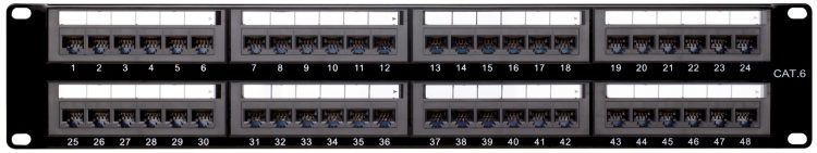 Upgrade your network with Collsam's CN-PP-6P48UA 48-port keystone patch panel. CAT6 is unshielded from flexible connections and easy changes.