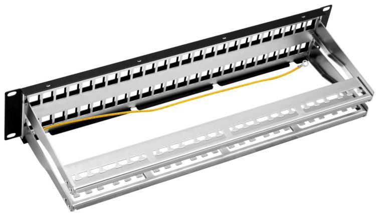 Upgrade your network with Collsam's CN-PP-6P48UA 48-port keystone patch panel. CAT6 is unshielded from flexible connections and easy changes Back View.
