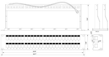 Upgrade your network with Collsam's CN-PP-6P48UA 48-port keystone patch panel. CAT6 is unshielded from flexible connections and easy changes Dimensions.