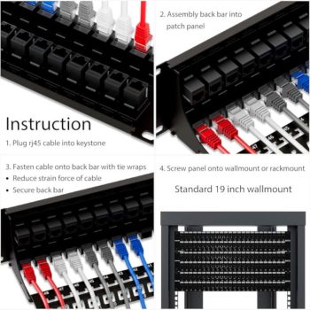 Upgrade your network with Collsam's CN-PP-6P48UA 48-port keystone patch panel. CAT6 is unshielded from flexible connections and easy changes Instructions.