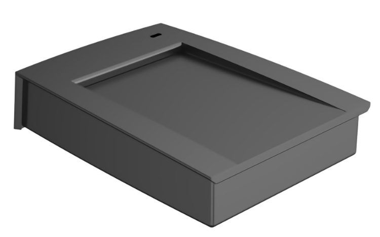 Upgrade your access control system with Luminys R-ECA USB card issuer. Enroll MIFARE cards directly, plug-and-play operation, compact design Right View.