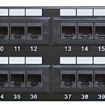 Upgrade your network with Collsam's CN-KD-PP6-06 Wall-Mount 19IN CAT6 Patch Panel. With 48 ports and a 2U form factor, it's perfect for organized and flexible cable management. Supports speeds up to 1 Gigabit Ethernet Front. #networking #cablemanagement