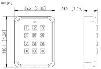 Upgrade your security system with the Luminys R-MPA All-Metal Keypad. Featuring Mifare card reading, tamper alarm, and multiple communication protocols Dimensions.