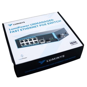 Upgrade your security infrastructure with Luminys SUL-10MLA, an 8-port unmanaged PoE switch with extended range and support for various PoE standards. Simplify installation and power management for your surveillance systems.